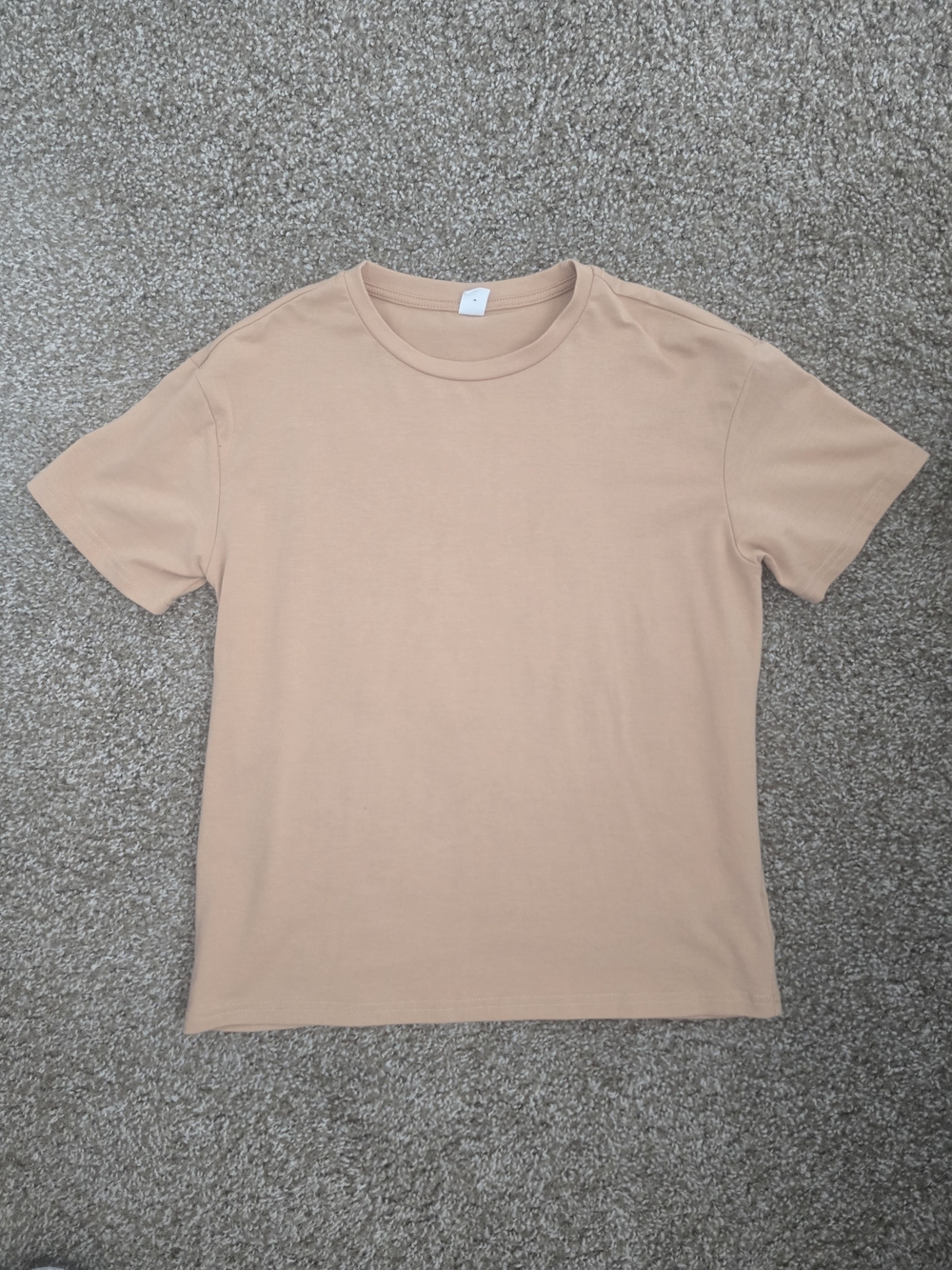 SHEIN Tan Short Sleeve Crewneck Tee